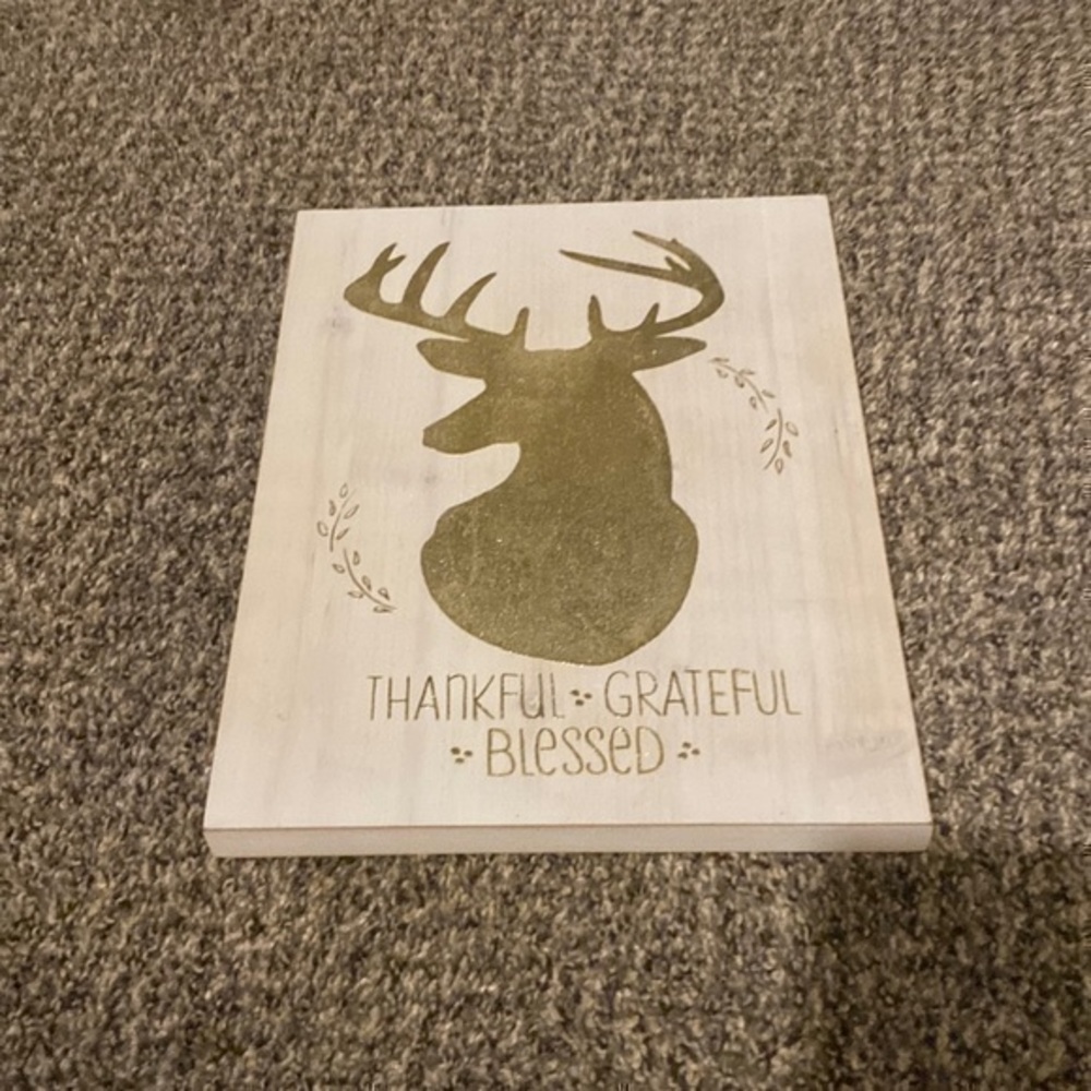 Thankful great duo blessed wooden sign